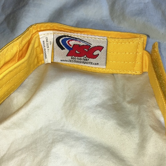 Nextel Cup 2005 Visor Hat Cap Strap Back Mens NASCAR Racing Yellow ISC - Picture 3 of 6